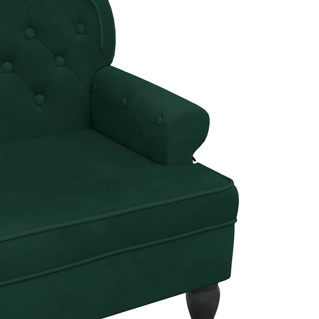 vidaXL Παγκάκι με Πλάτη Σκούρο Πράσινο 119,5x64,5x75 εκ. Βελούδινο