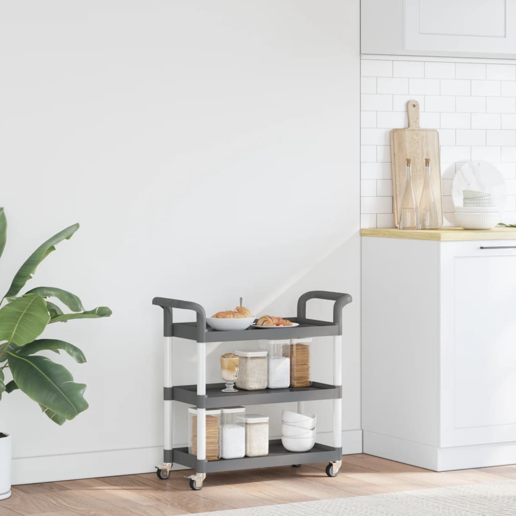 vidaXL Τροχήλατη Βάση 3 Επιπέδων Γκρι 77 x 34 x 72 εκ. από Αλουμίνιο