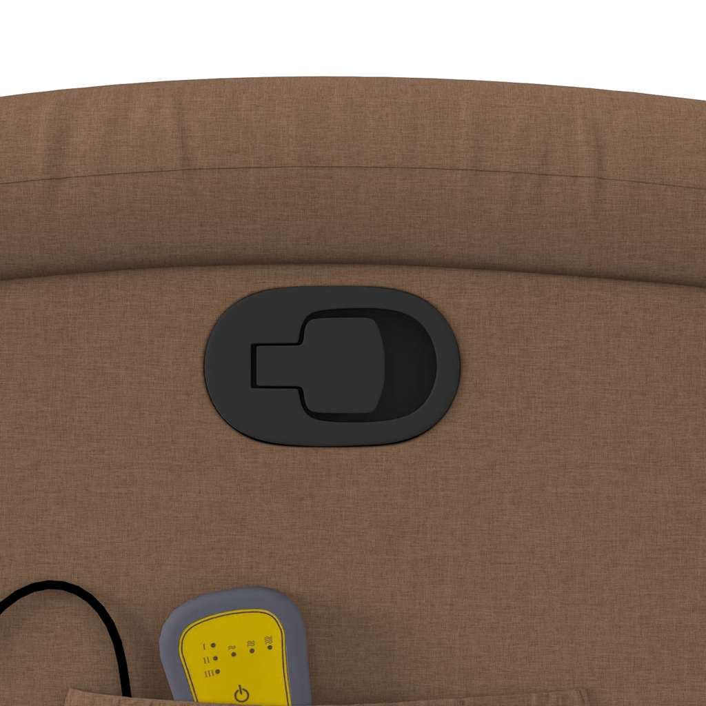 vidaXL Πολυθρόνα Μασάζ Ανακλινόμενη Καφέ Υφασμάτινη