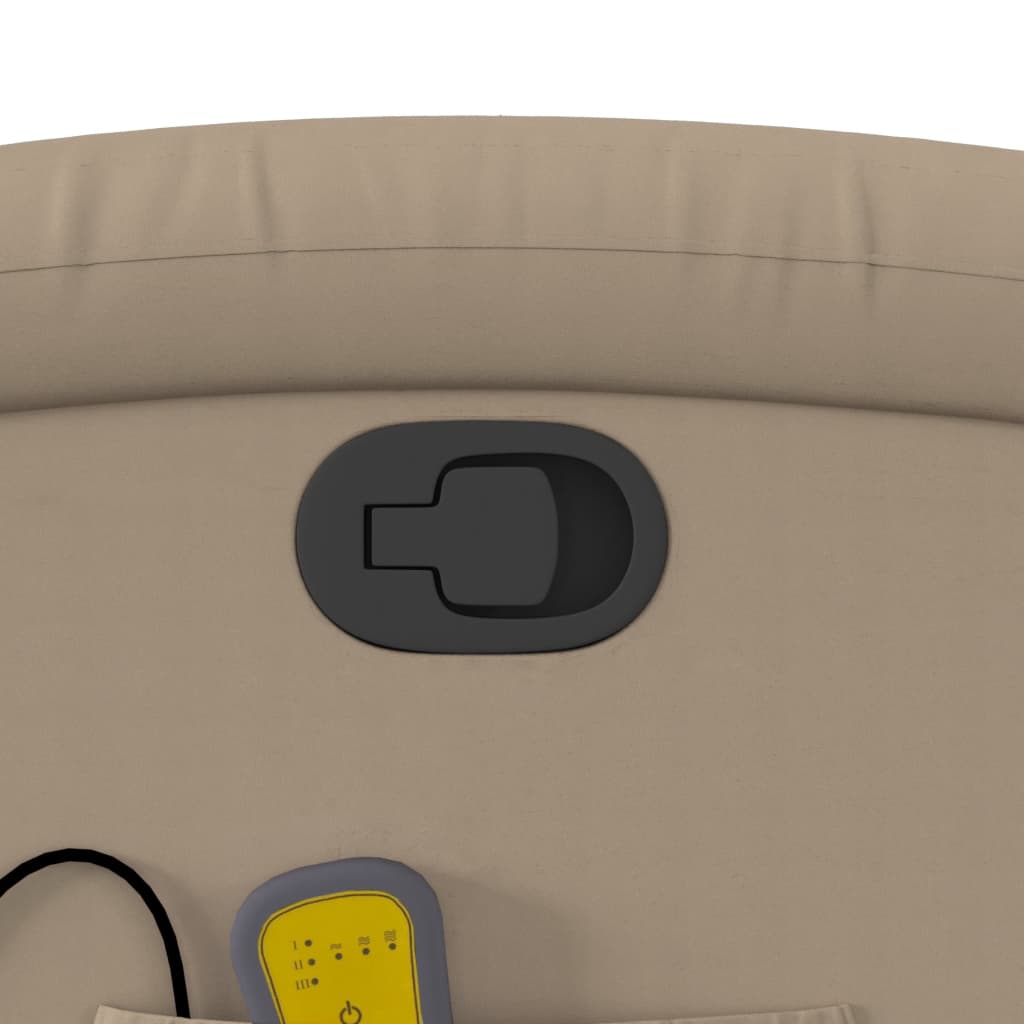 vidaXL Πολυθρόνα Μασάζ Ανακλινόμενη Καπουτσίνο από Συνθετικό Δέρμα