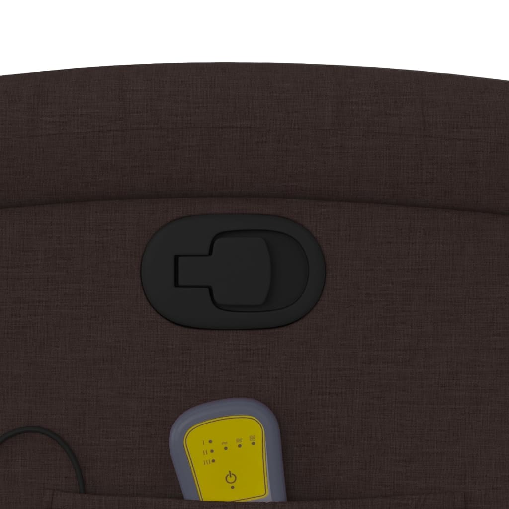 vidaXL Πολυθρόνα Μασάζ Ανακλινόμενη Σκούρο Καφέ Υφασμάτινη