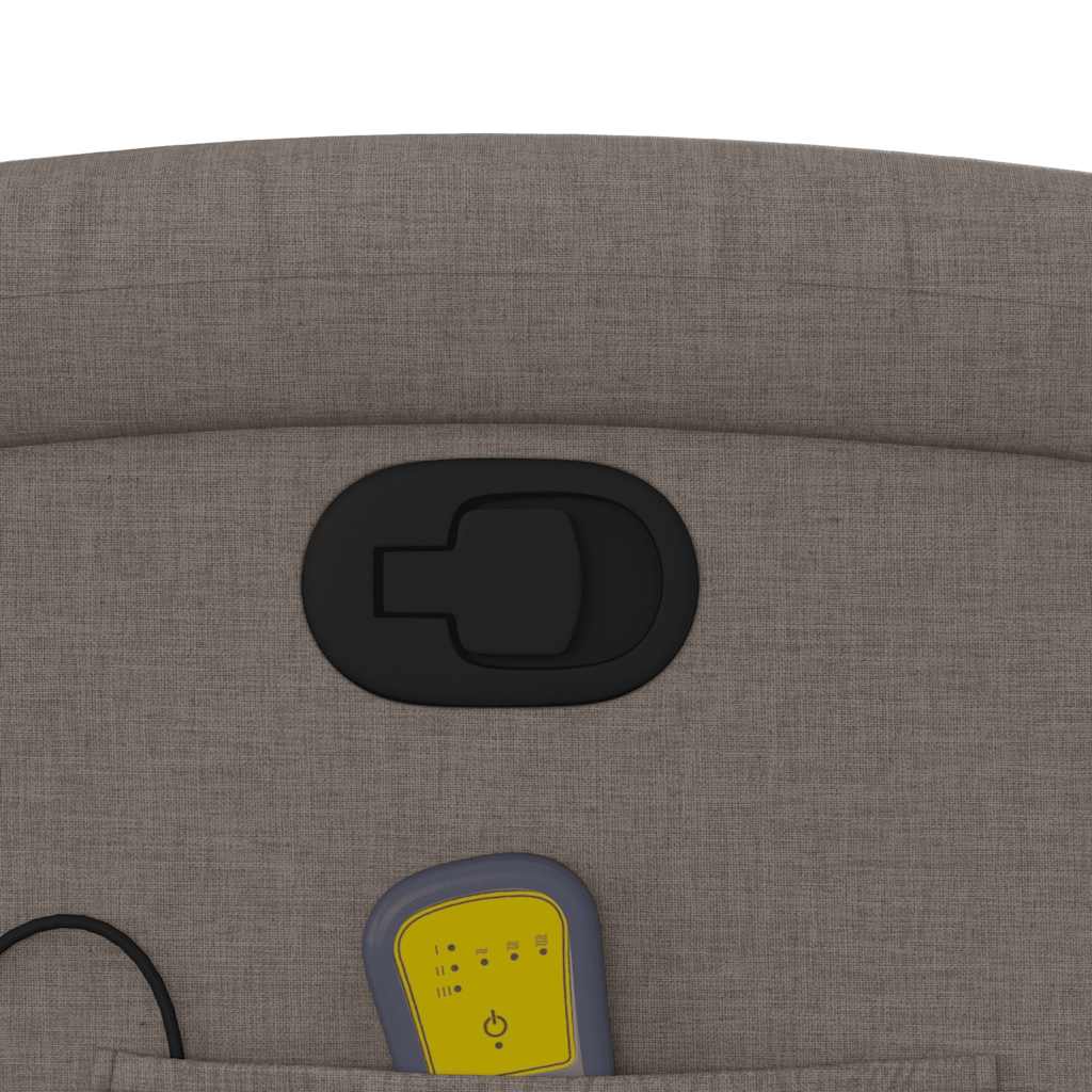 vidaXL Πολυθρόνα Μασάζ Ανακλινόμενη Taupe Υφασμάτινη