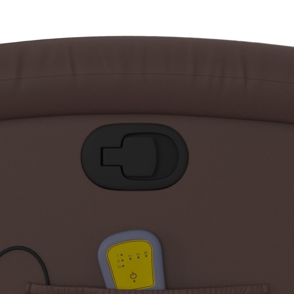 vidaXL Πολυθρόνα Μασάζ Ανακλινόμενη Καφέ από Συνθετικό Δέρμα