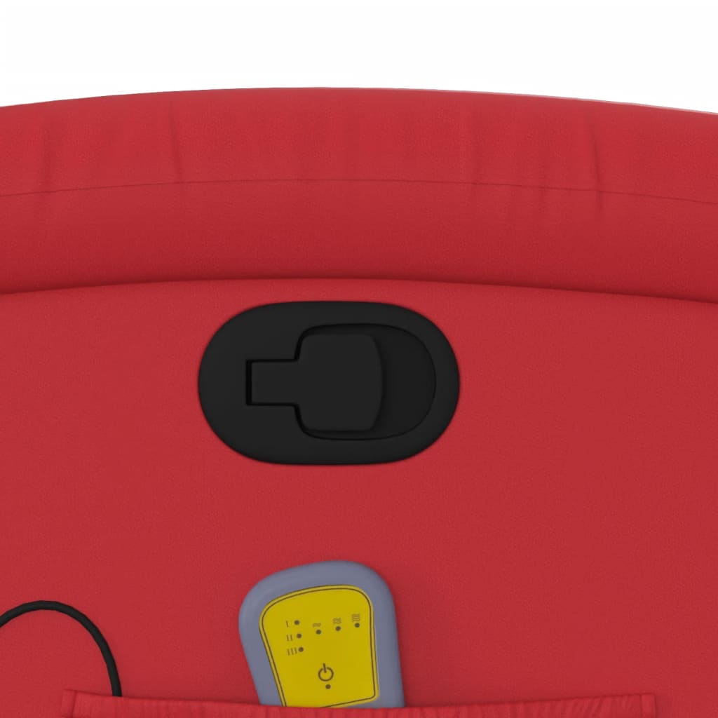 vidaXL Πολυθρόνα Μασάζ Ανακλινόμενη Κόκκινη από Συνθετικό Δέρμα