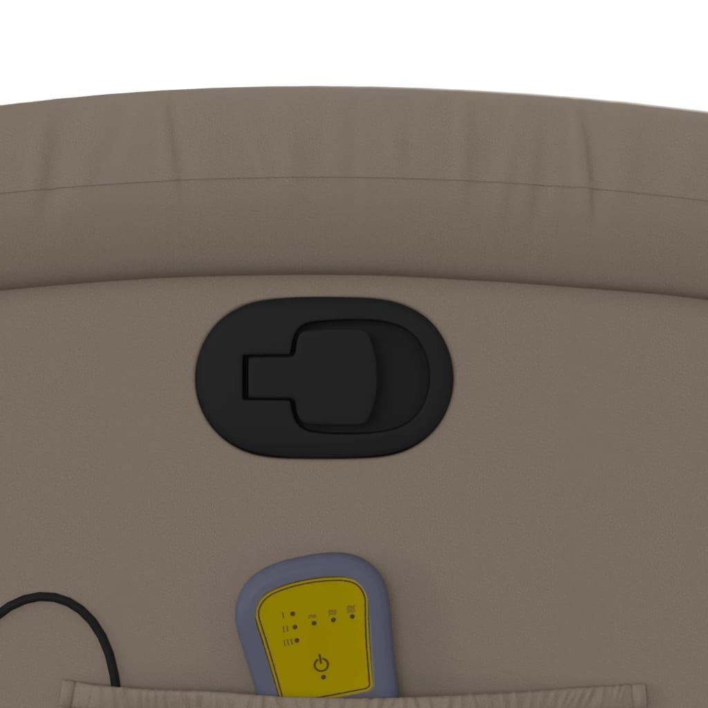 vidaXL Πολυθρόνα Μασάζ Ανακλινόμενη Καπουτσίνο από Συνθετικό Δέρμα