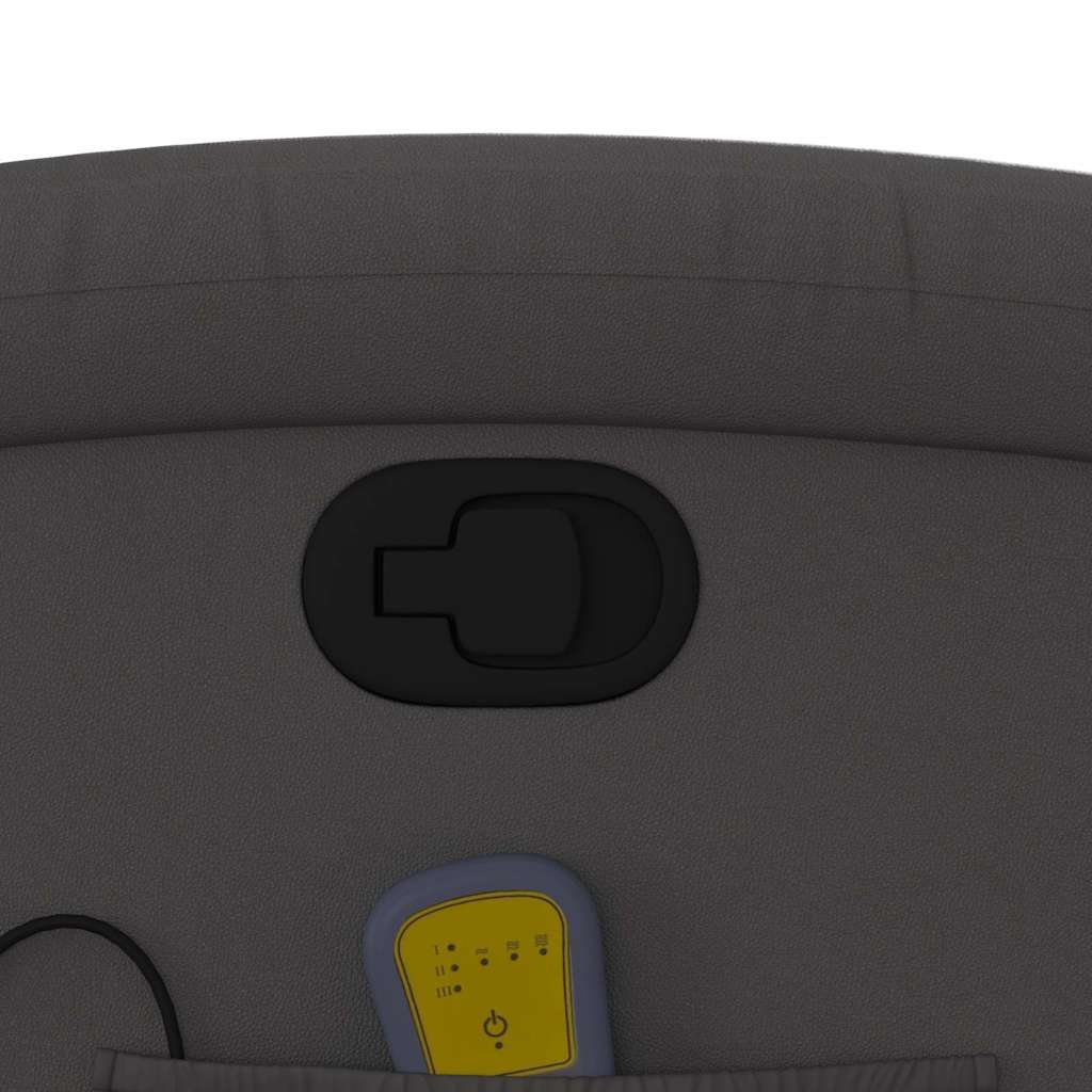 vidaXL Πολυθρόνα Μασάζ Ανακλινόμενη Γκρι από Γνήσιο Δέρμα