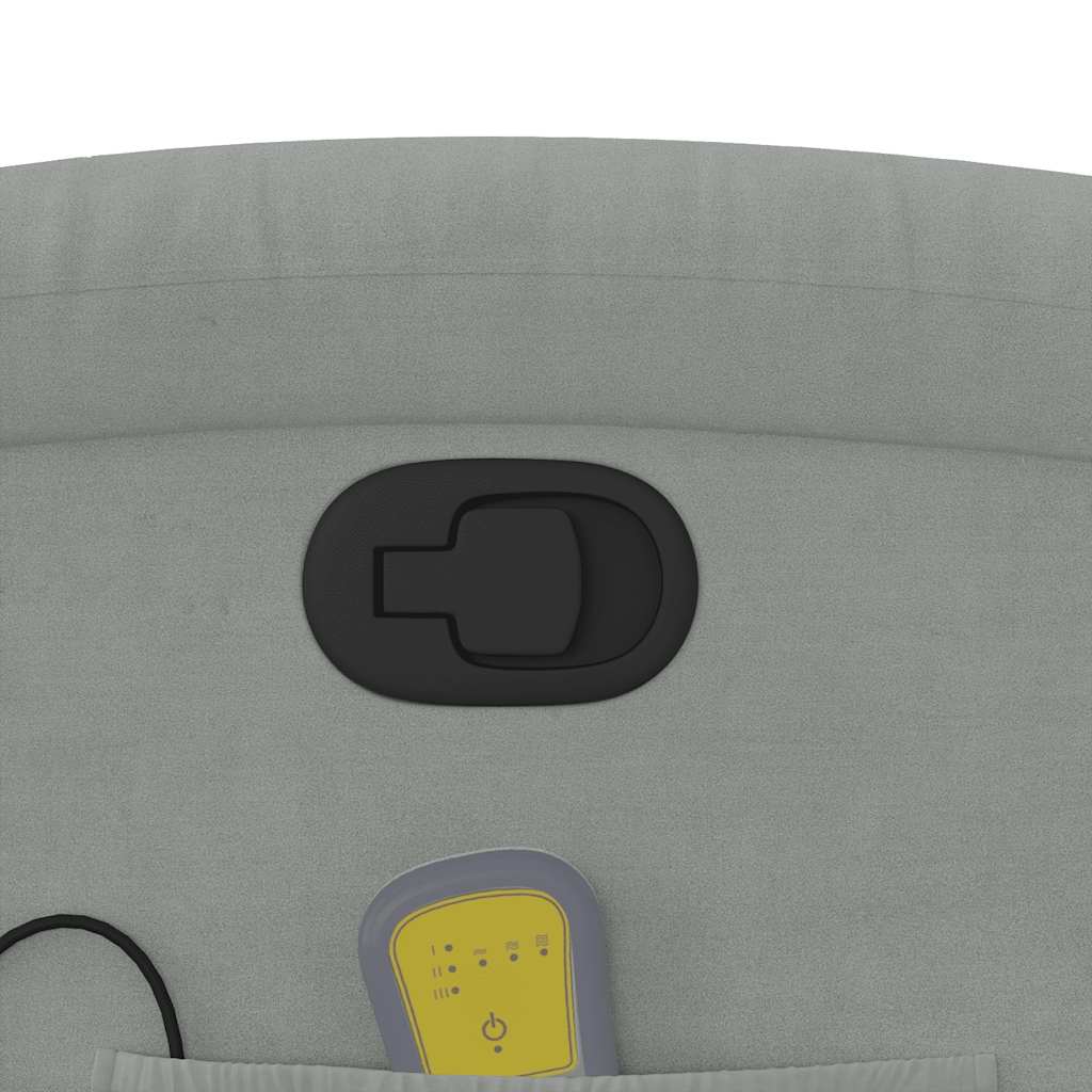 vidaXL Πολυθρόνα Μασάζ Ανακλινόμενη Ανοιχτό Γκρι Βελούδινη