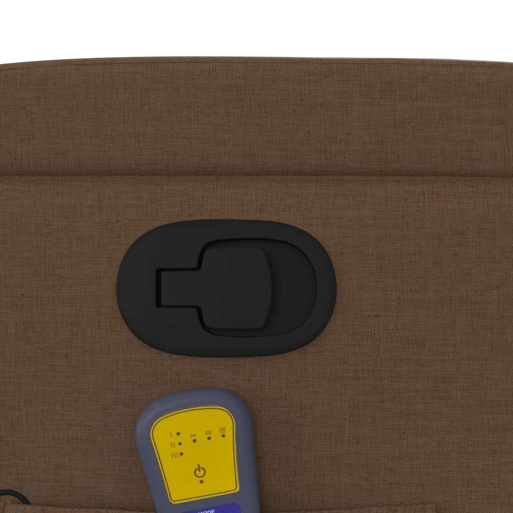 vidaXL Πολυθρόνα Μασάζ Ανακλινόμενη Καφέ Υφασμάτινη