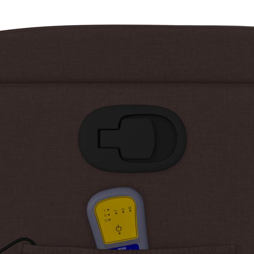 vidaXL Πολυθρόνα Μασάζ Ανακλινόμενη Σκούρο Καφέ Υφασμάτινη