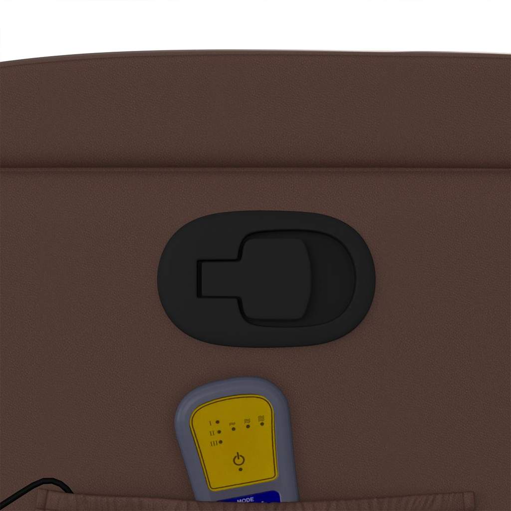 vidaXL Πολυθρόνα Μασάζ Ανακλινόμενη Καφέ από Συνθετικό Δέρμα