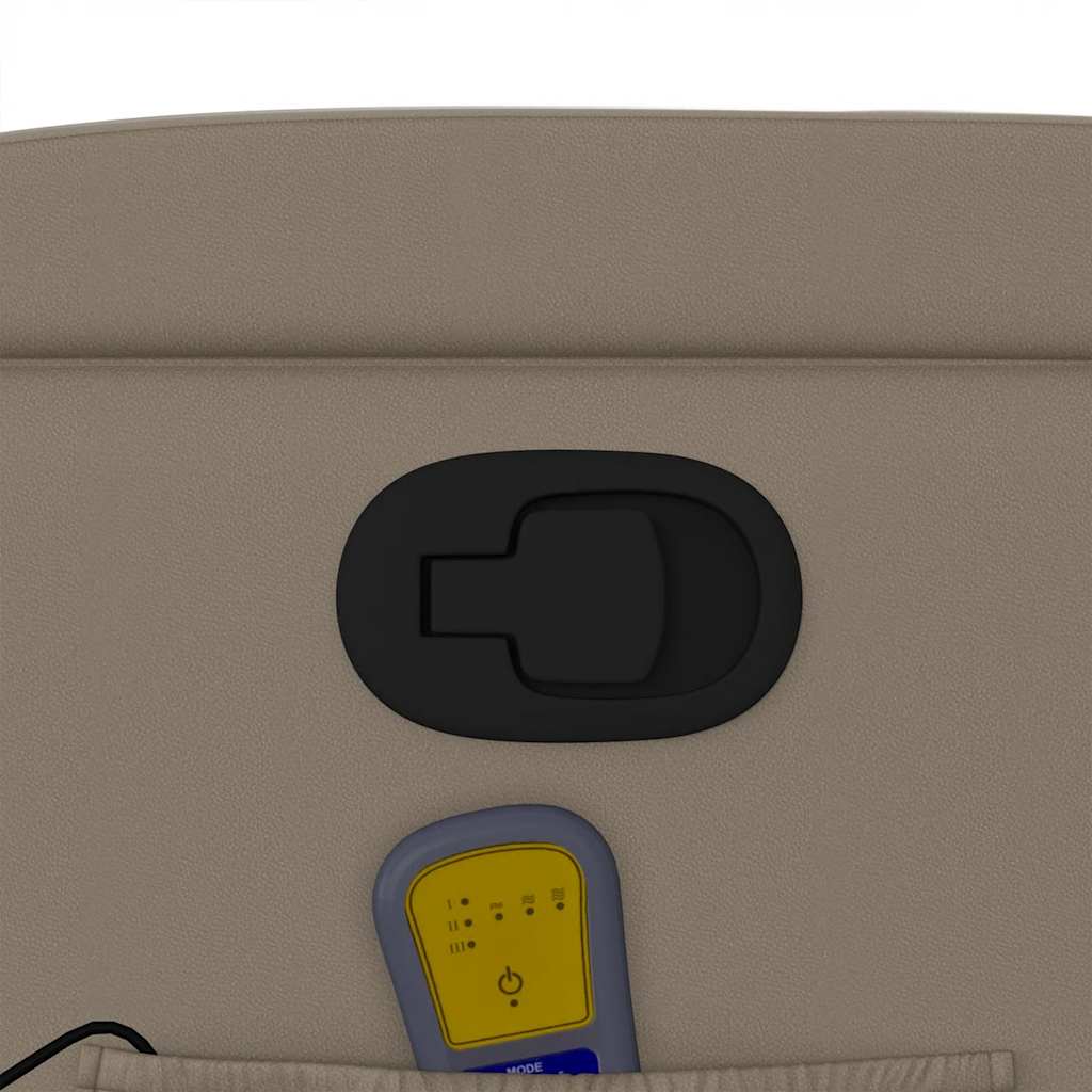 vidaXL Πολυθρόνα Μασάζ Ανακλινόμενη Καπουτσίνο από Συνθετικό Δέρμα