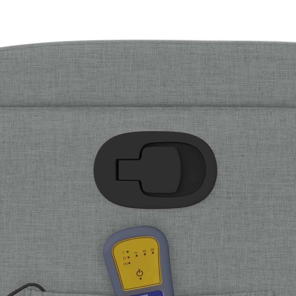 vidaXL Πολυθρόνα Μασάζ Ανακλινόμενη Ανοιχτό Γκρι Υφασμάτινη