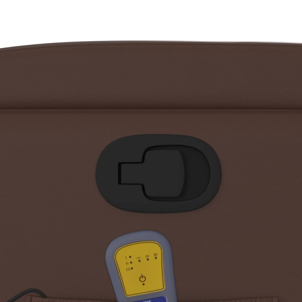 vidaXL Πολυθρόνα Μασάζ Ανακλινόμενη Καφέ από Συνθετικό Δέρμα