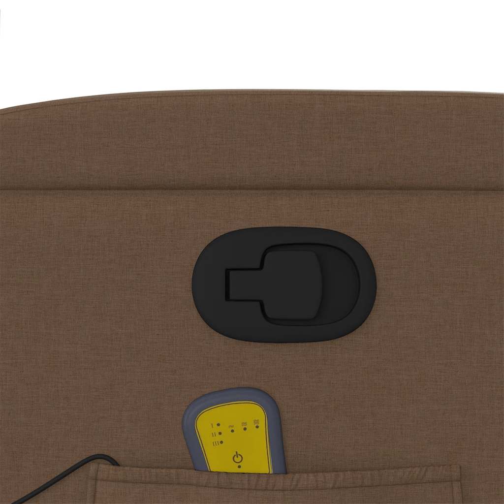 vidaXL Πολυθρόνα Μασάζ Ανακλινόμενη Καφέ Υφασμάτινη