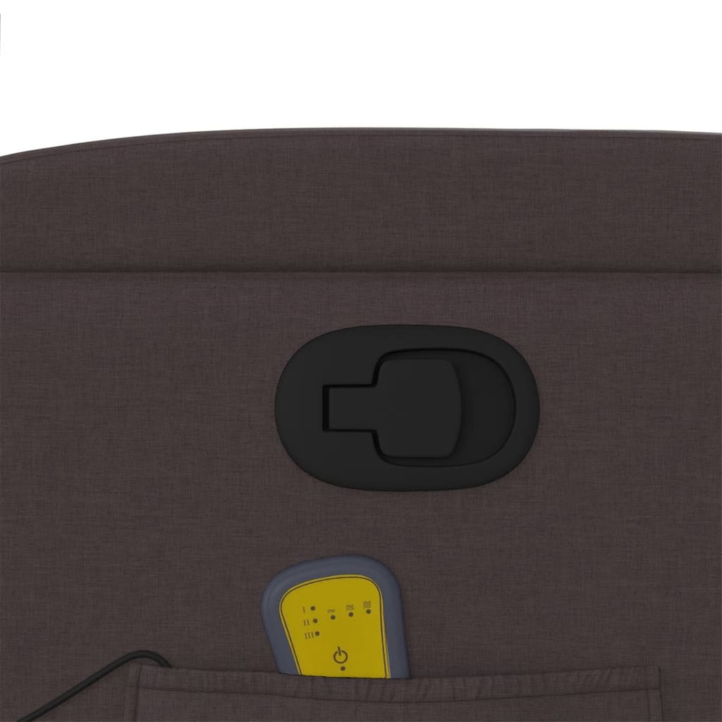 vidaXL Πολυθρόνα Μασάζ Ανακλινόμενη Σκούρο Καφέ Υφασμάτινη