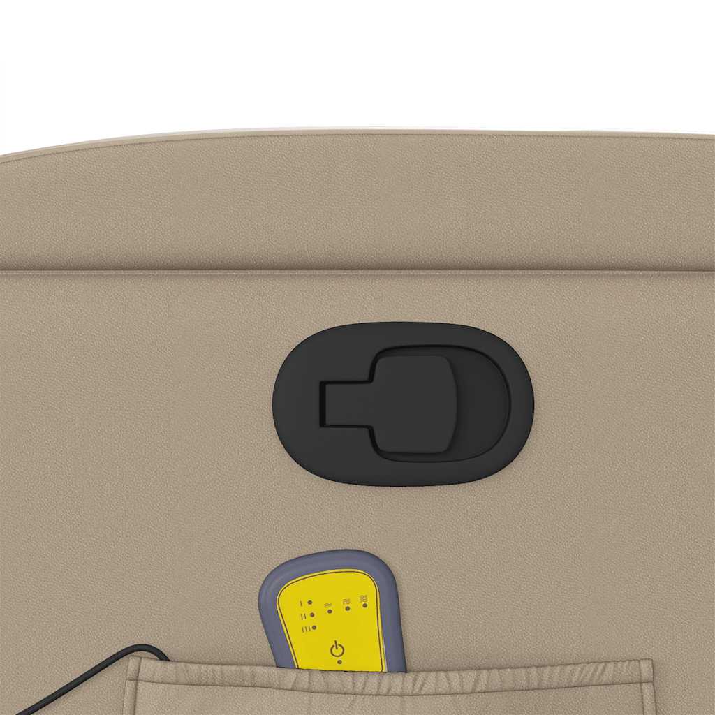 vidaXL Πολυθρόνα Μασάζ Ανακλινόμενη Καπουτσίνο από Συνθετικό Δέρμα