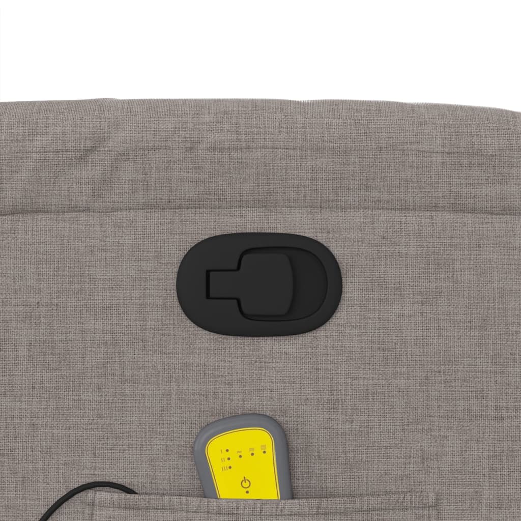 vidaXL Πολυθρόνα Μασάζ Ανακλινόμενη Taupe Υφασμάτινη