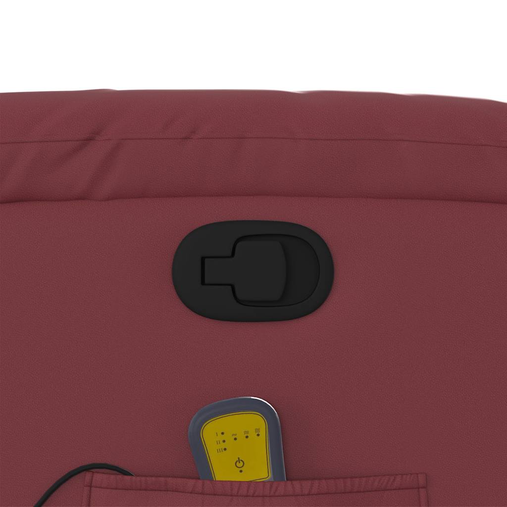 vidaXL Πολυθρόνα Μασάζ Ανακλινόμενη Μπορντό από Συνθετικό Δέρμα