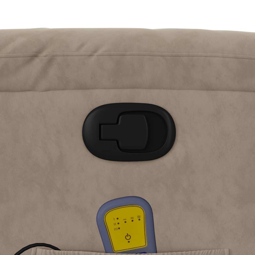 vidaXL Πολυθρόνα Μασάζ Ανακλινόμενη Γκρι / Μπεζ Ύφασμα Μικροϊνών