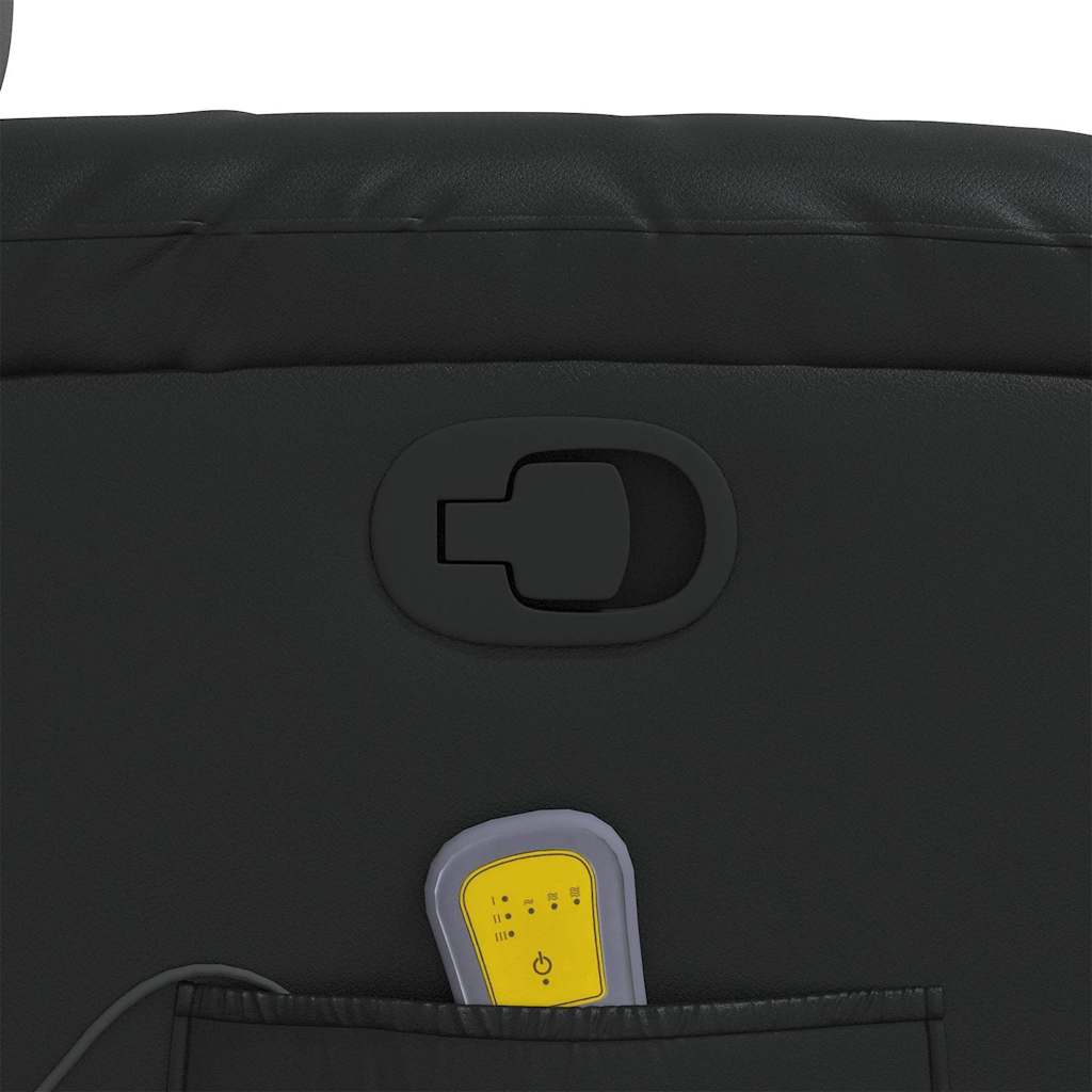 vidaXL Πολυθρόνα Μασάζ Ανακλινόμενη Μαύρη από Συνθετικό Δέρμα