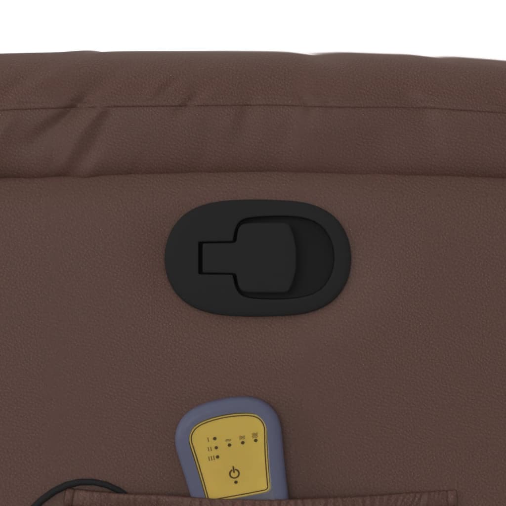 vidaXL Πολυθρόνα Μασάζ Ανακλινόμενη Καφέ από Συνθετικό Δέρμα