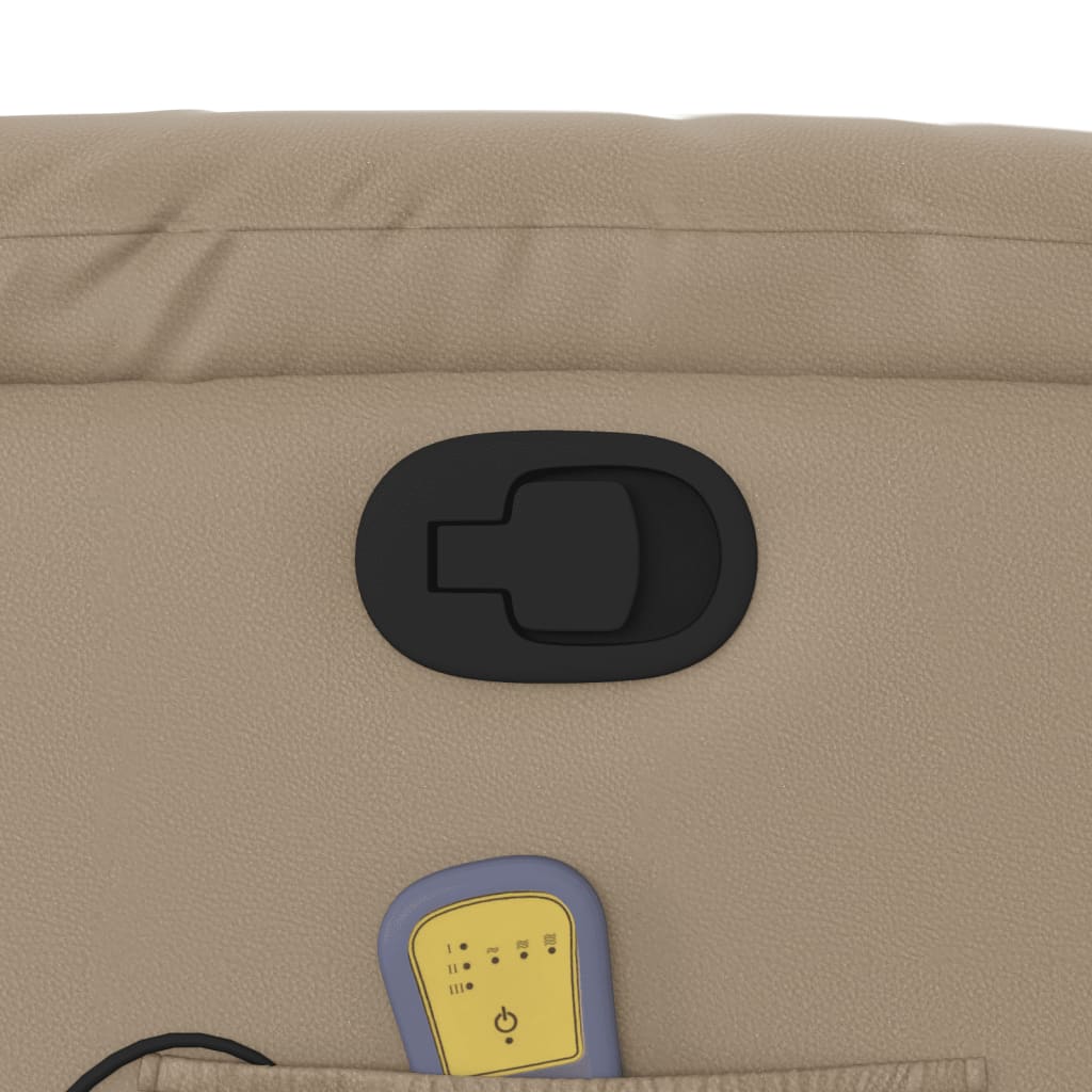 vidaXL Πολυθρόνα Μασάζ Ανακλινόμενη Καπουτσίνο από Συνθετικό Δέρμα