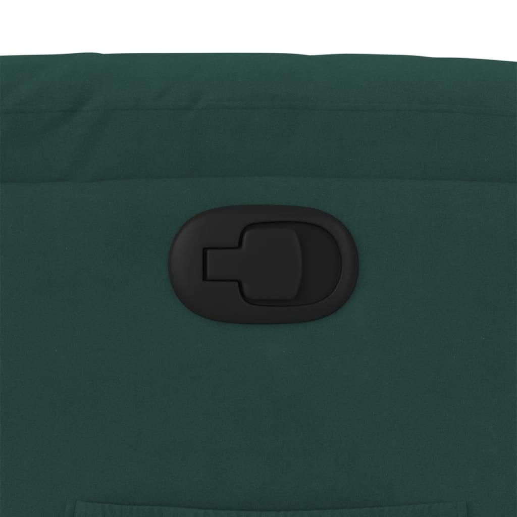 vidaXL Πολυθρόνα Ανακλινόμενη Σκούρο Πράσινο Βελούδινη