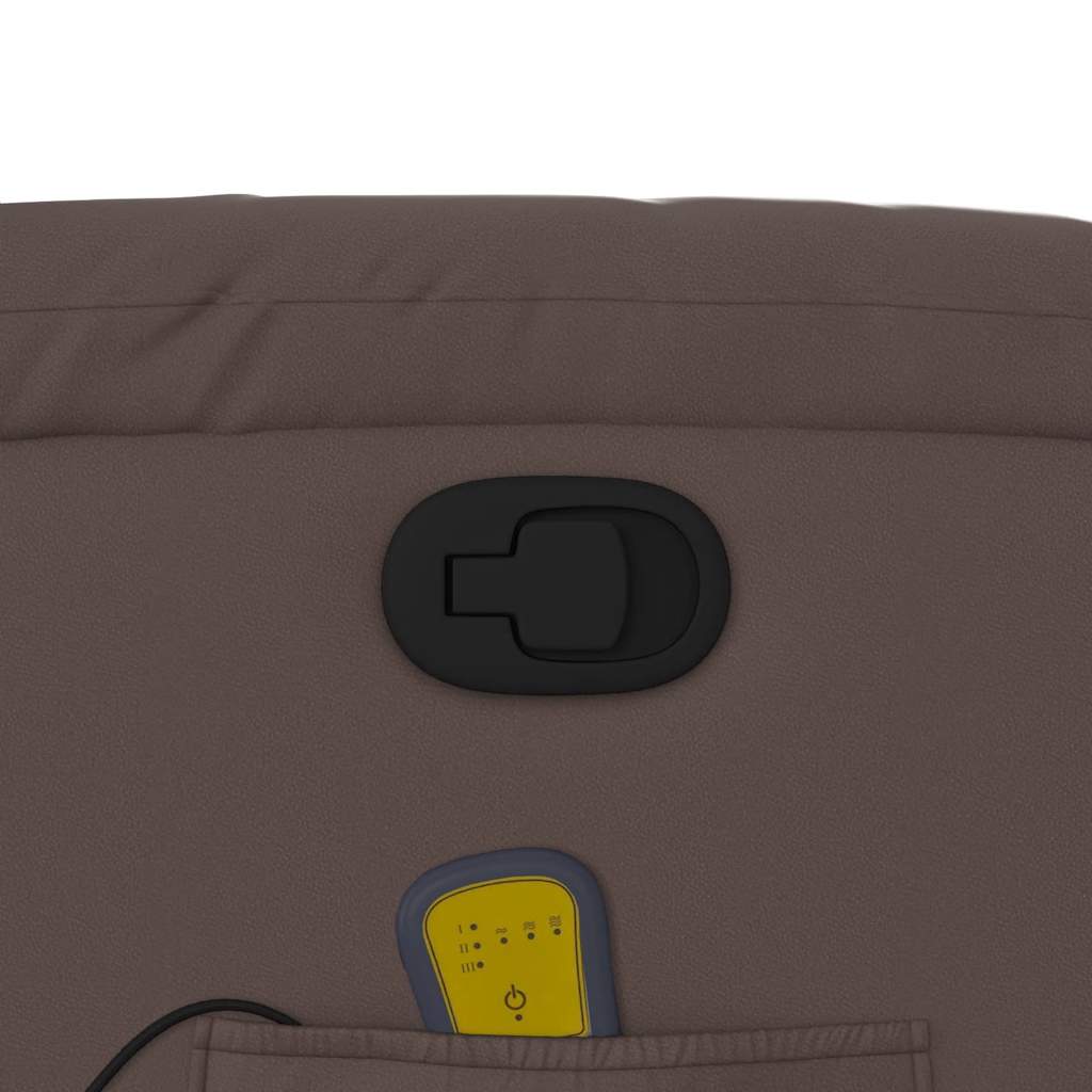 vidaXL Πολυθρόνα Μασάζ Ανακλινόμενη Καφέ από Συνθετικό Δέρμα