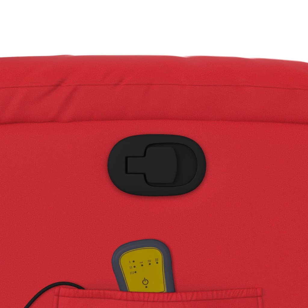 vidaXL Πολυθρόνα Μασάζ Ανακλινόμενη Κόκκινη από Συνθετικό Δέρμα