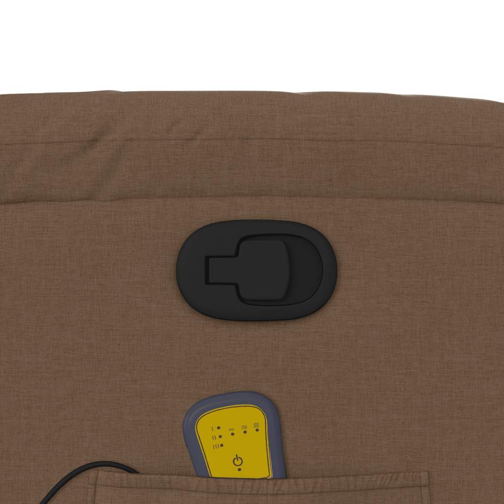 vidaXL Πολυθρόνα Μασάζ Ανακλινόμενη Καφέ Υφασμάτινη