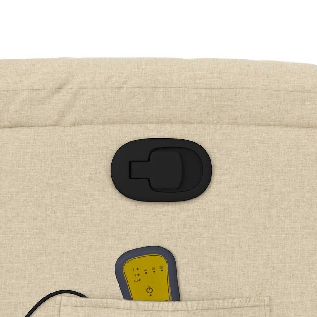 vidaXL Πολυθρόνα Μασάζ Ανακλινόμενη Κρεμ Υφασμάτινη