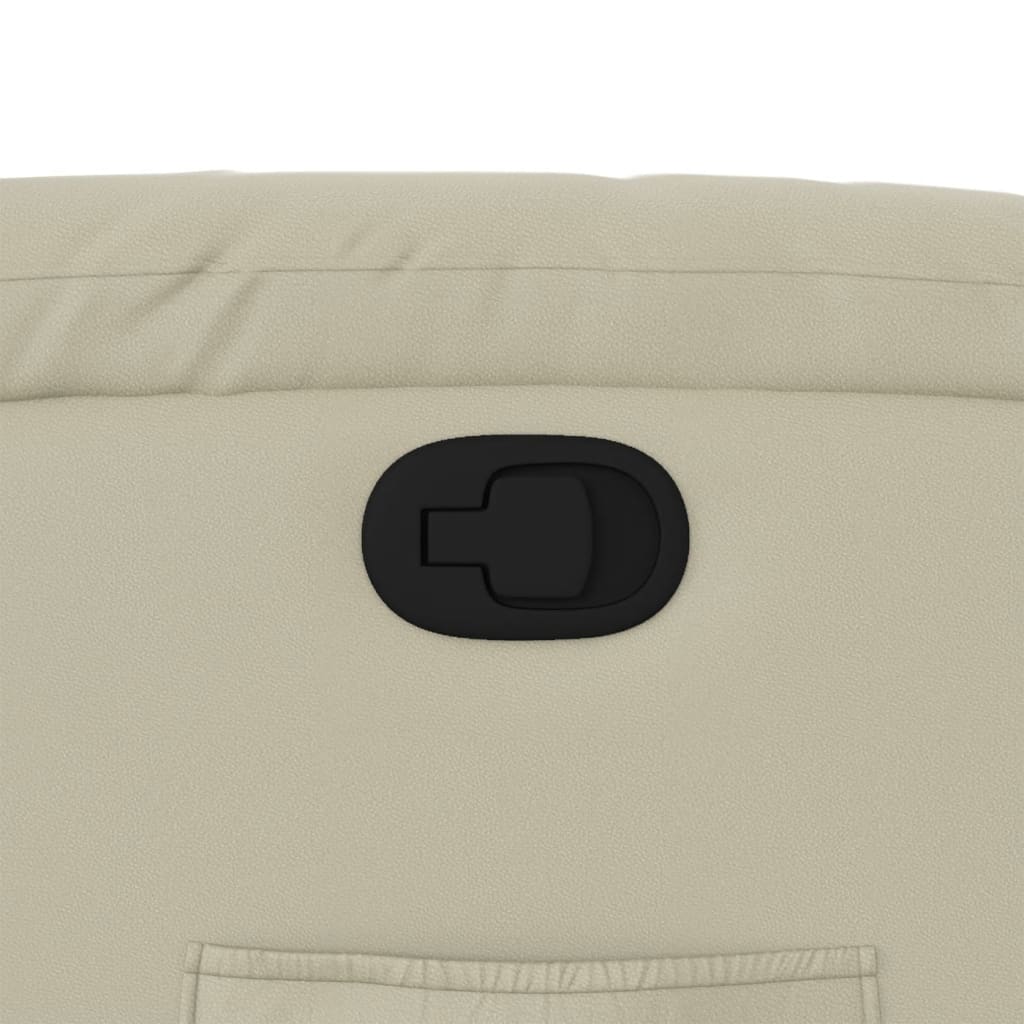 vidaXL Πολυθρόνα Ανακλινόμενη Κρεμ από Συνθετικό Δέρμα