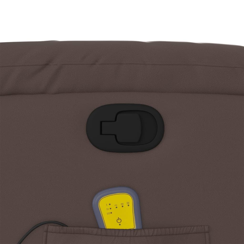 vidaXL Πολυθρόνα Μασάζ Ανακλινόμενη Καφέ από Συνθετικό Δέρμα