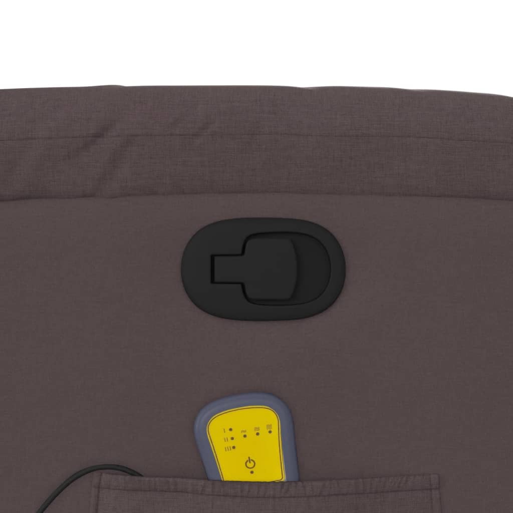 vidaXL Πολυθρόνα Μασάζ Ανακλινόμενη Σκούρο Καφέ Υφασμάτινη