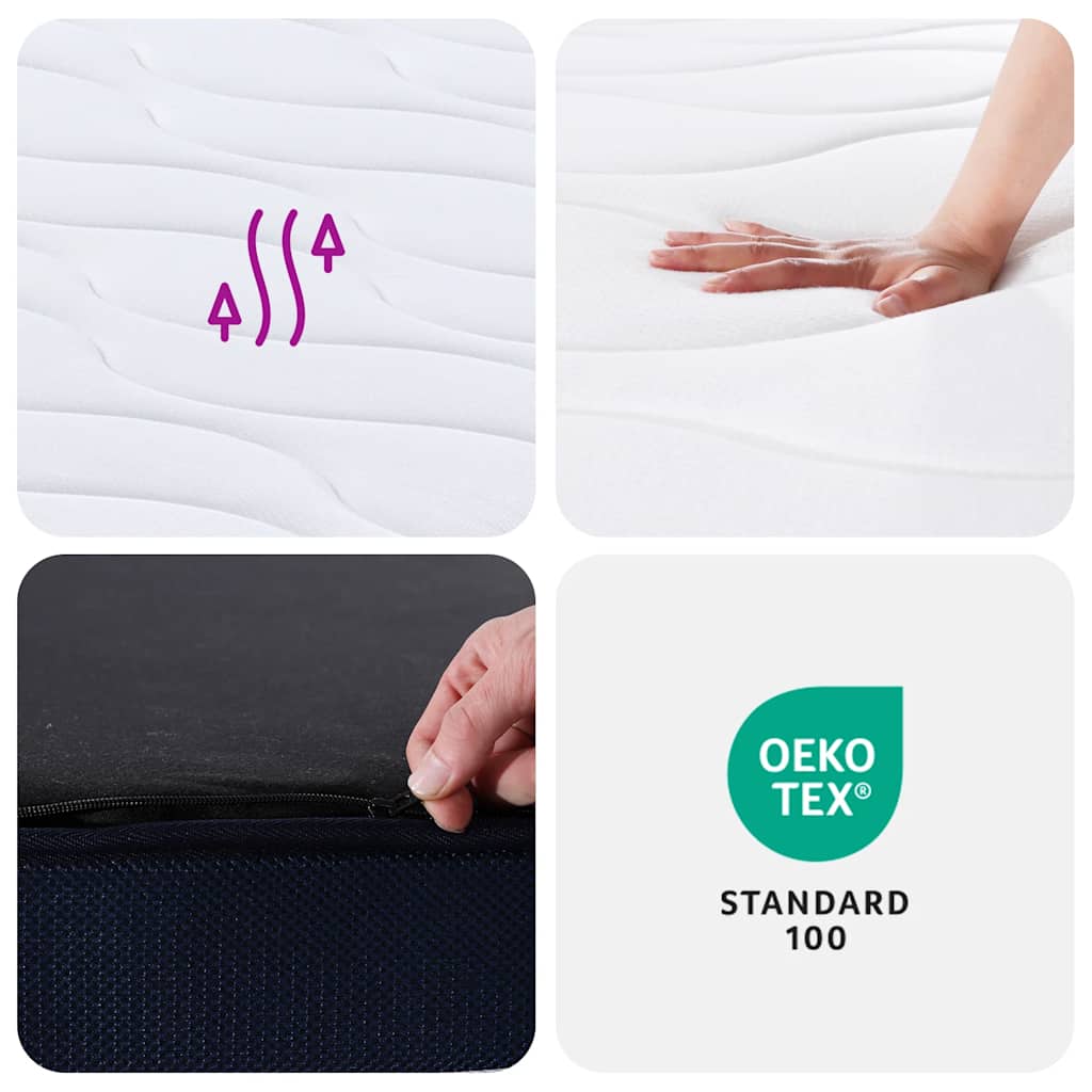 vidaXL Στρώμα με Pocket Springs Μεσαία Σκληρότητα 160 x 200 εκ.