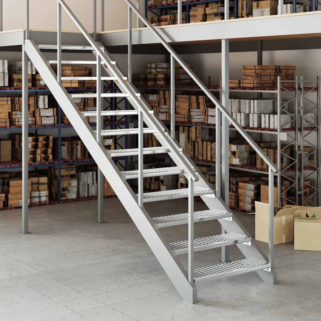 vidaXL Σκαλοπάτια από Σχάρα 80x24x7 εκ. από Γαλβανισμένο Χάλυβα