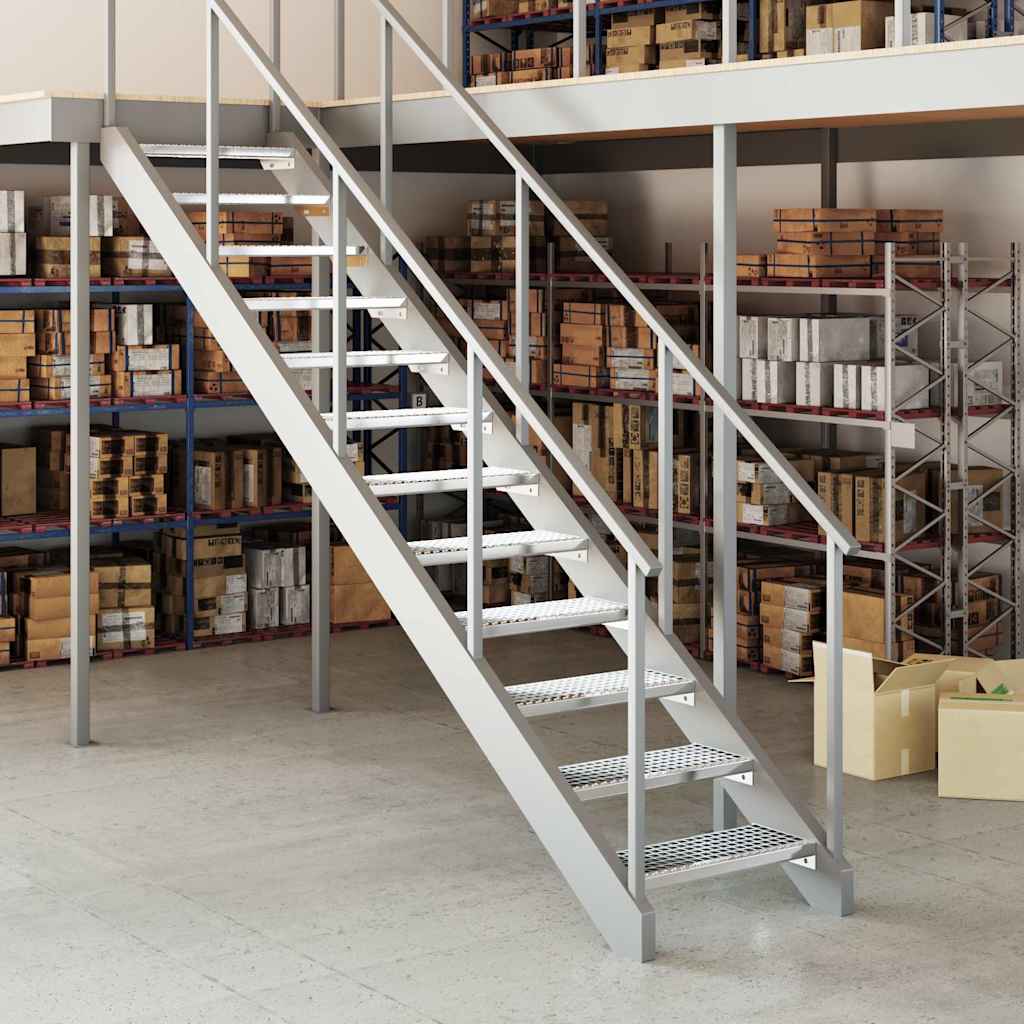 vidaXL Σκαλοπάτια από Σχάρα 60 x 24 x 7 εκ. από Γαλβανισμένο Χάλυβα