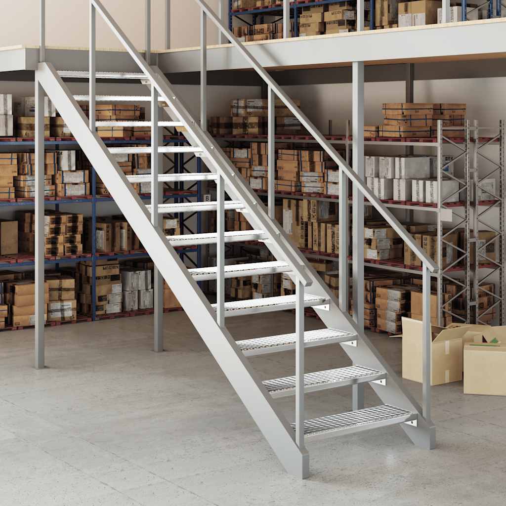 vidaXL Σκαλοπάτια από Σχάρα 80x24x7 εκ. από Γαλβανισμένο Χάλυβα