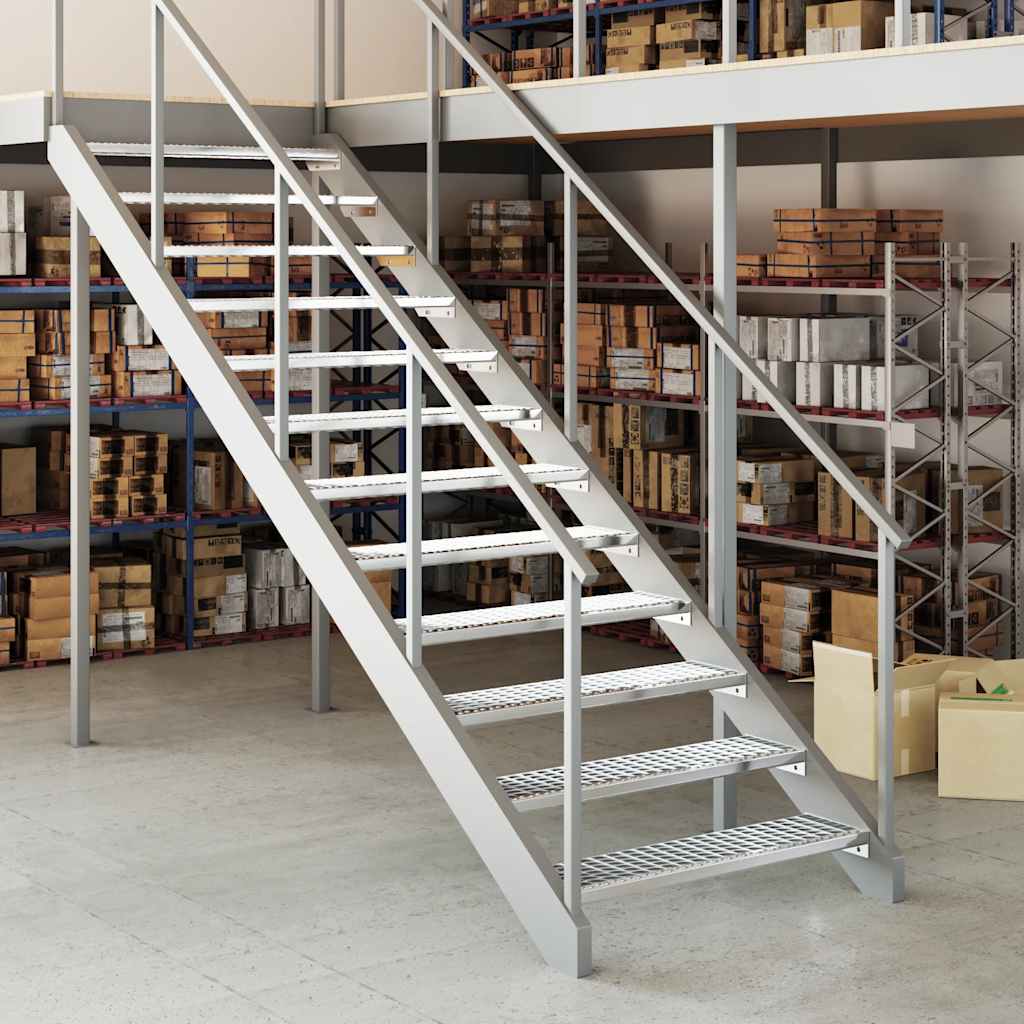 vidaXL Σκαλοπάτια από Σχάρα 100x24x7 εκ. από Γαλβανισμένο Χάλυβα