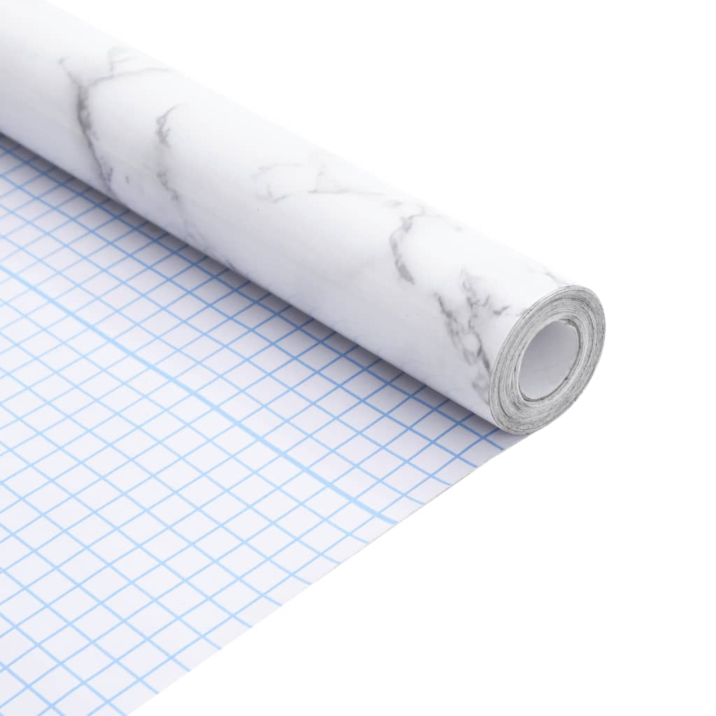 vidaXL Αυτοκόλλητα Επίπλων Μάρμαρο Λευκό 90 x 500 εκ. από PVC