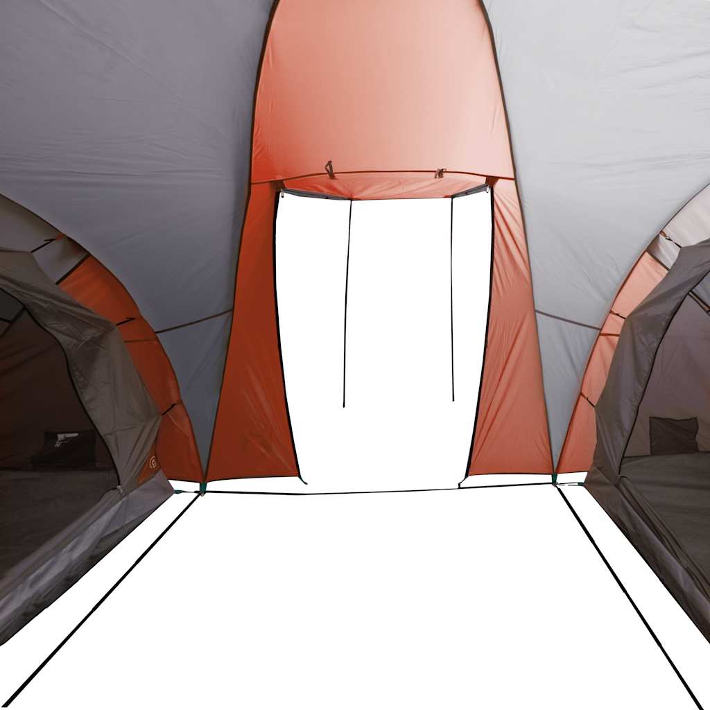 vidaXL Σκηνή Κάμπινγκ 6 Ατόμων Αδιάβροχη Γκρι/Πορτοκαλί