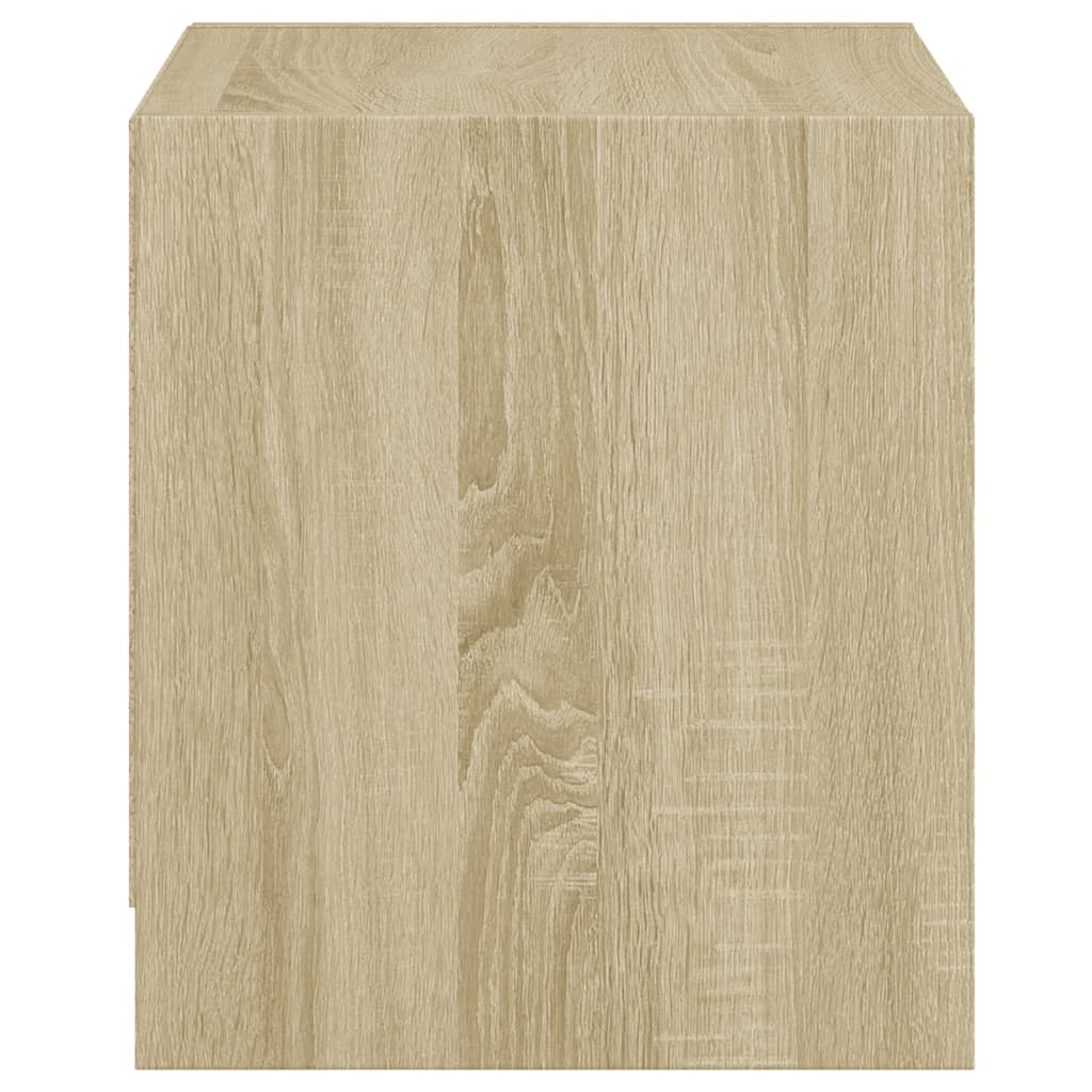 vidaXL Κομοδίνα με Γυάλινες Πόρτες 2 τεμ. Sonoma Δρυς 35x37x42 εκ.