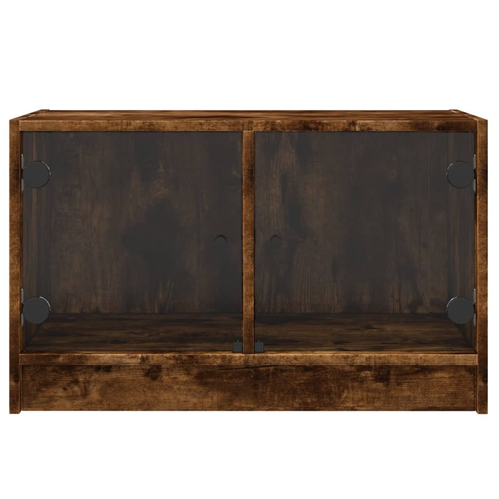 vidaXL Βοηθητικό Ντουλάπι Καπνιστή Δρυς 68x37x42 εκ. Γυάλινες Πόρτες