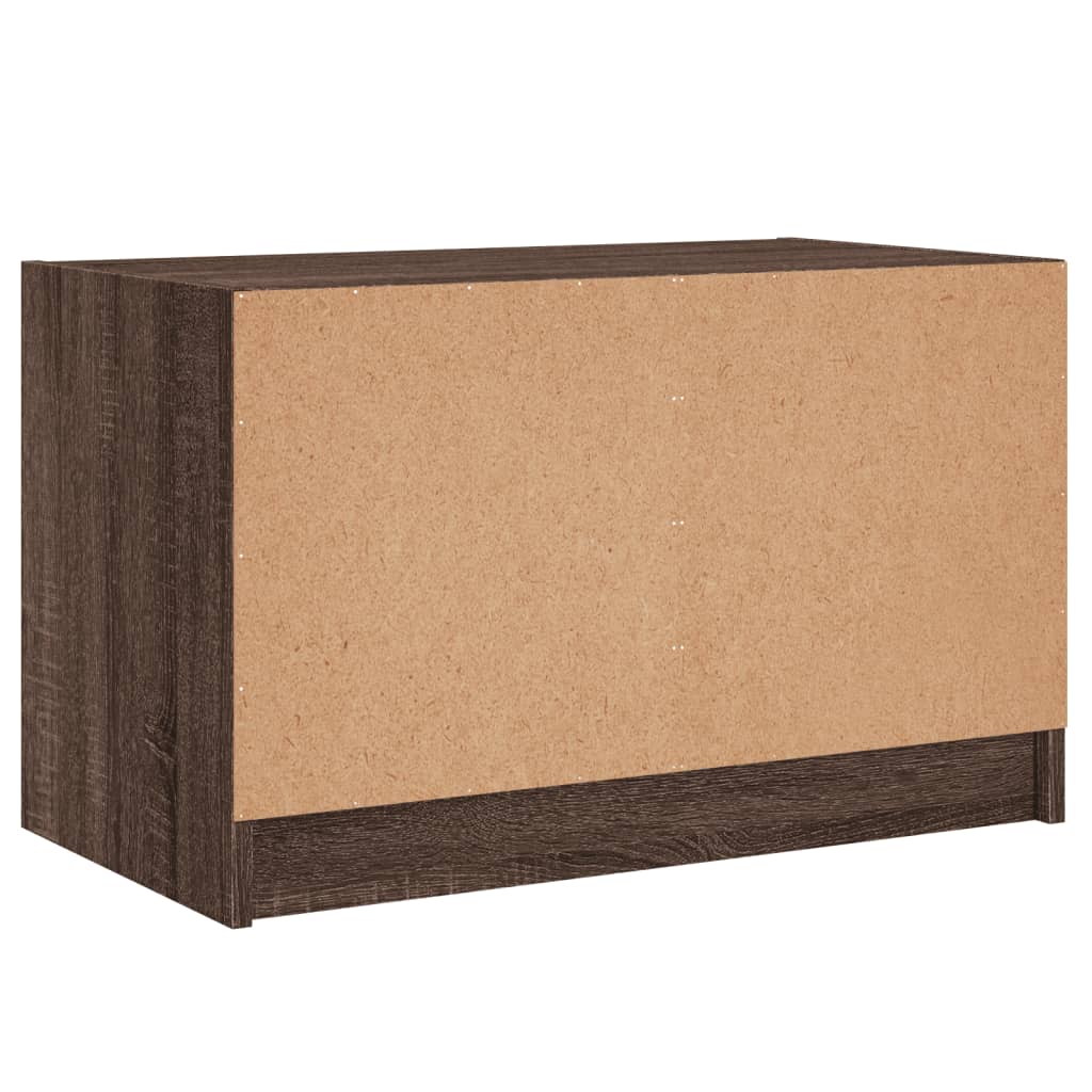 vidaXL Βοηθητικό Ντουλάπι Καφέ Δρυς 68x37x42 εκ. Γυάλινες Πόρτες