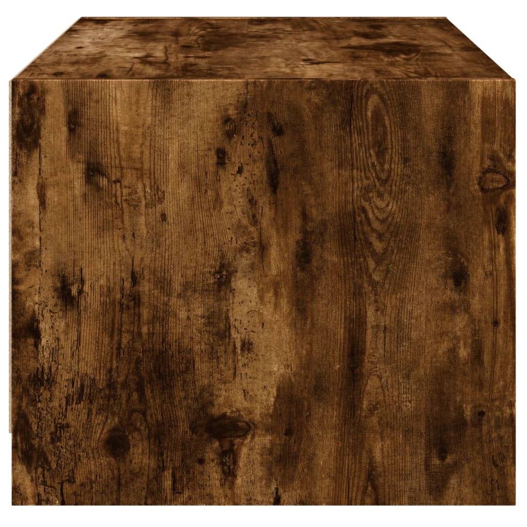 vidaXL Τραπεζάκι Σαλονιού Καπνιστή Δρυς 68x50x42 εκ με Γυάλινες Πόρτες