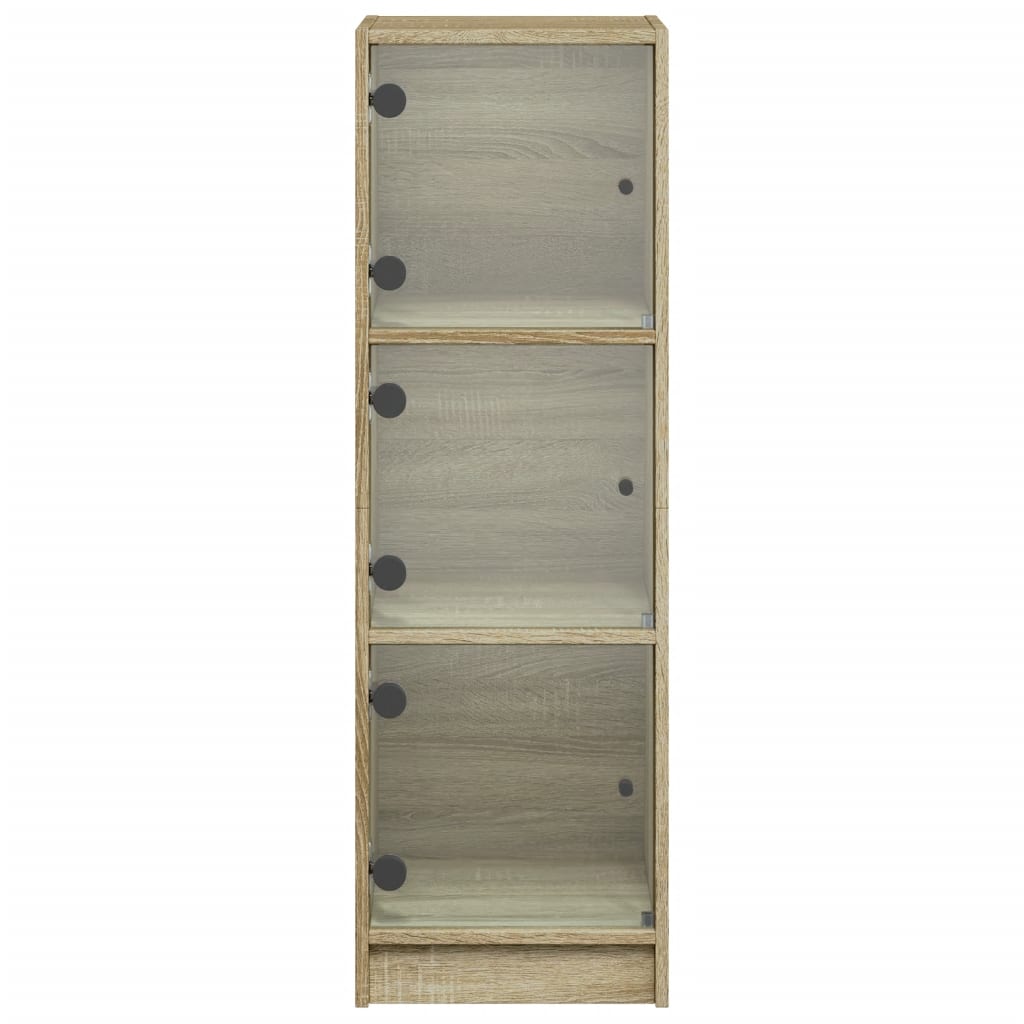 vidaXL Ντουλάπι Sonoma Δρυς 35 x 37 x 109 εκ. με Γυάλινες Πόρτες