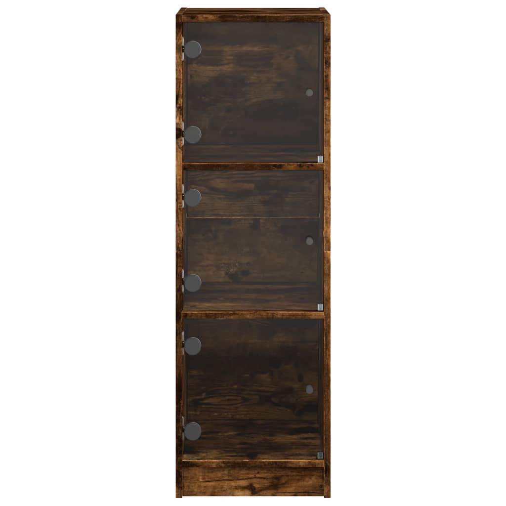 vidaXL Ντουλάπι Καπνιστή Δρυς 35x37x109 εκ. με Γυάλινες Πόρτες