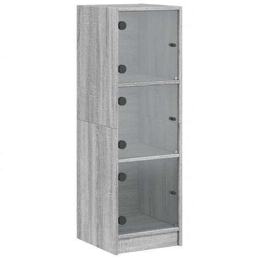 vidaXL Ντουλάπι Γκρι Sonoma 35 x 37 x 109 εκ. με Γυάλινες Πόρτες