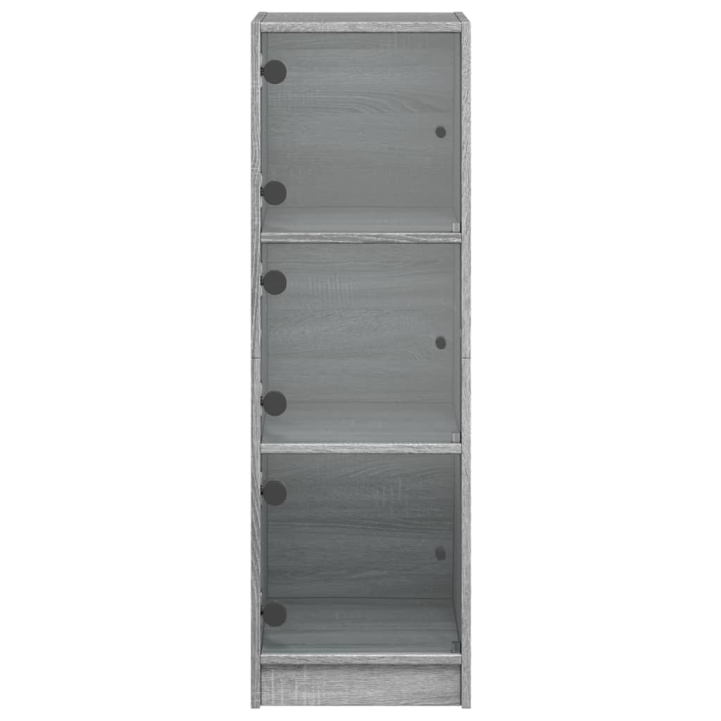 vidaXL Ντουλάπι Γκρι Sonoma 35 x 37 x 109 εκ. με Γυάλινες Πόρτες
