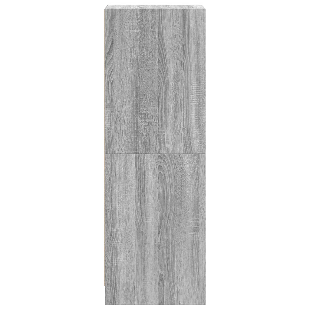 vidaXL Ντουλάπι Γκρι Sonoma 35 x 37 x 109 εκ. με Γυάλινες Πόρτες